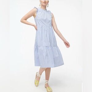 J. Crew - Women’s Striped Midi Dress - Blue And White - Size 0